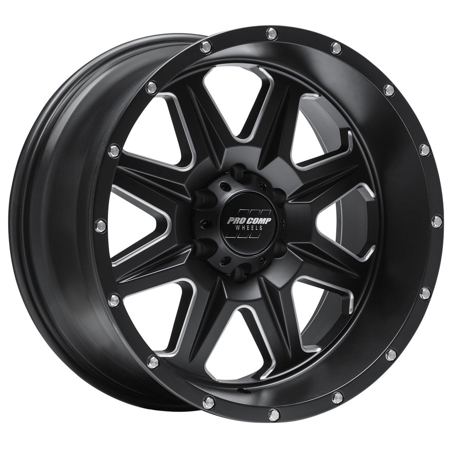 Recon Pro Comp Wheels Black Wheel with Painted (17 x 9. inches /6 x 5 inches, -6 inches Offset)