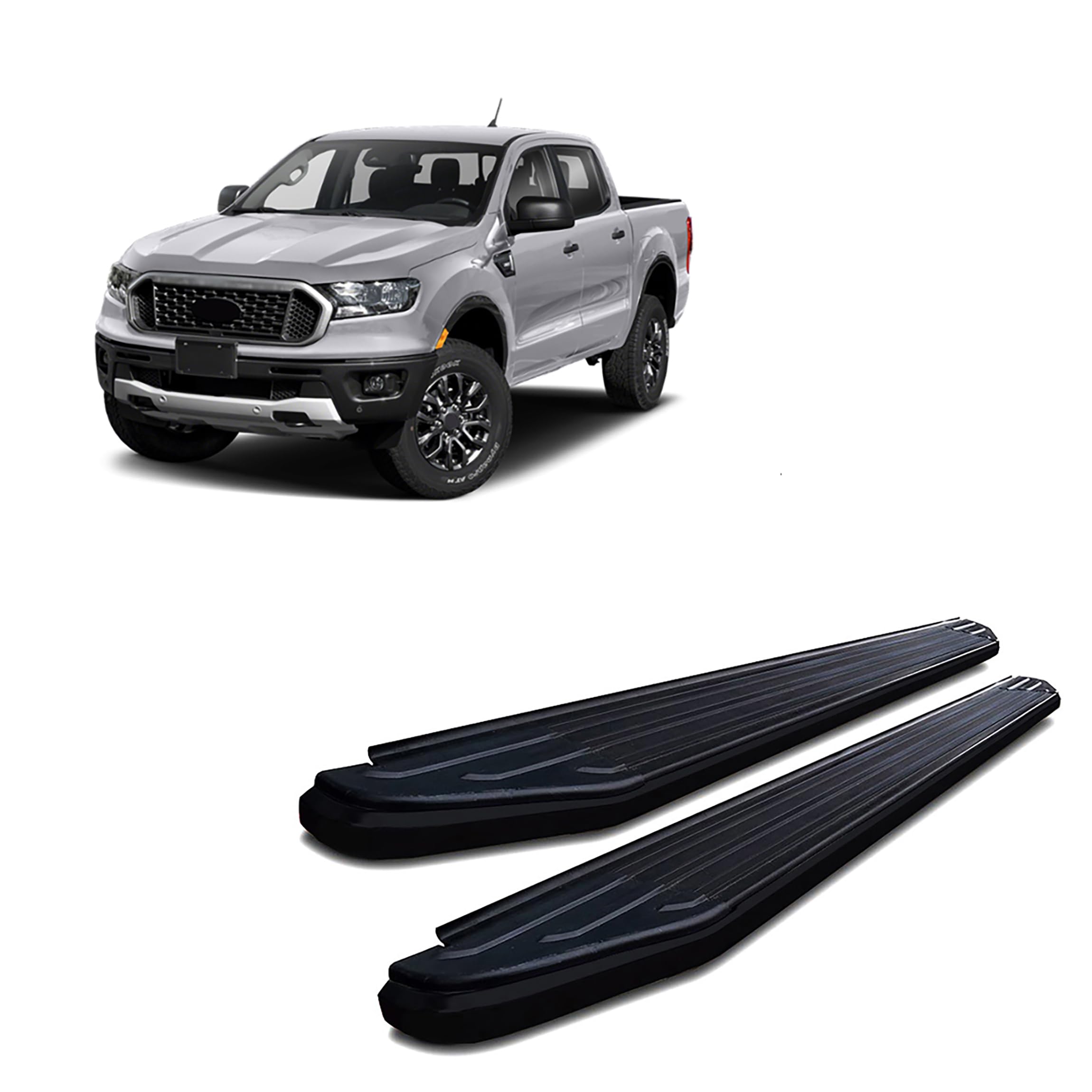 Peerless Black Horse Running Boards Black Compatible with 2019-2023 Ford Ranger-PR-F182BK
