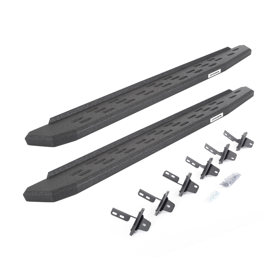 RB30 Running Boards & Brackets Go Rhino | Galvanized Steel, Protective Bedliner Coating | 69613157T | Fits 2021-2025 Ford Bronco 2-Door (Excludes Bronco Sport)