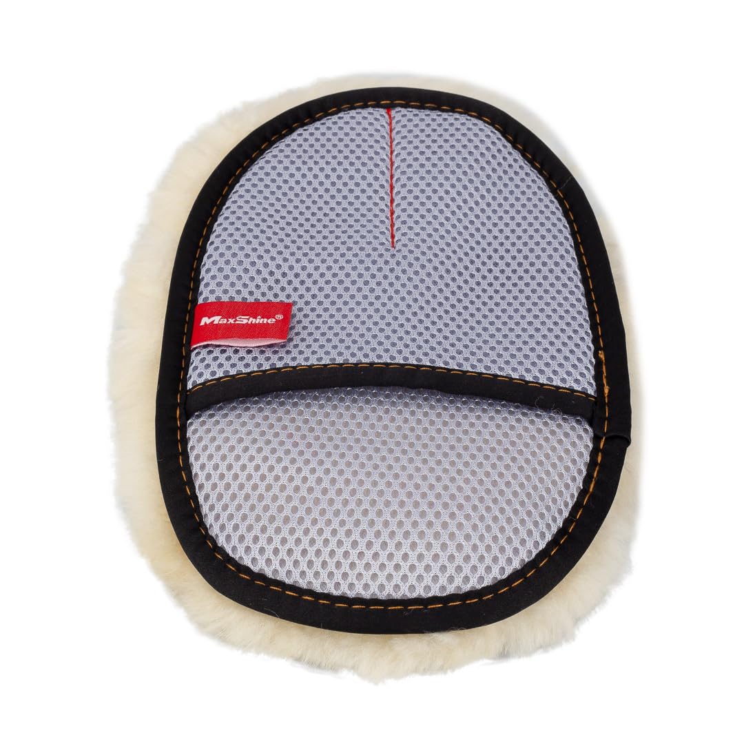 Maxshine Premium Universal Sheepskin Wool Wash Mitt – Ultra-Soft Real Lambswool Glove for Car Washing – Gentle, Scratch-Free Cleaning Pad for Safe Car Detailing & Paint Protection