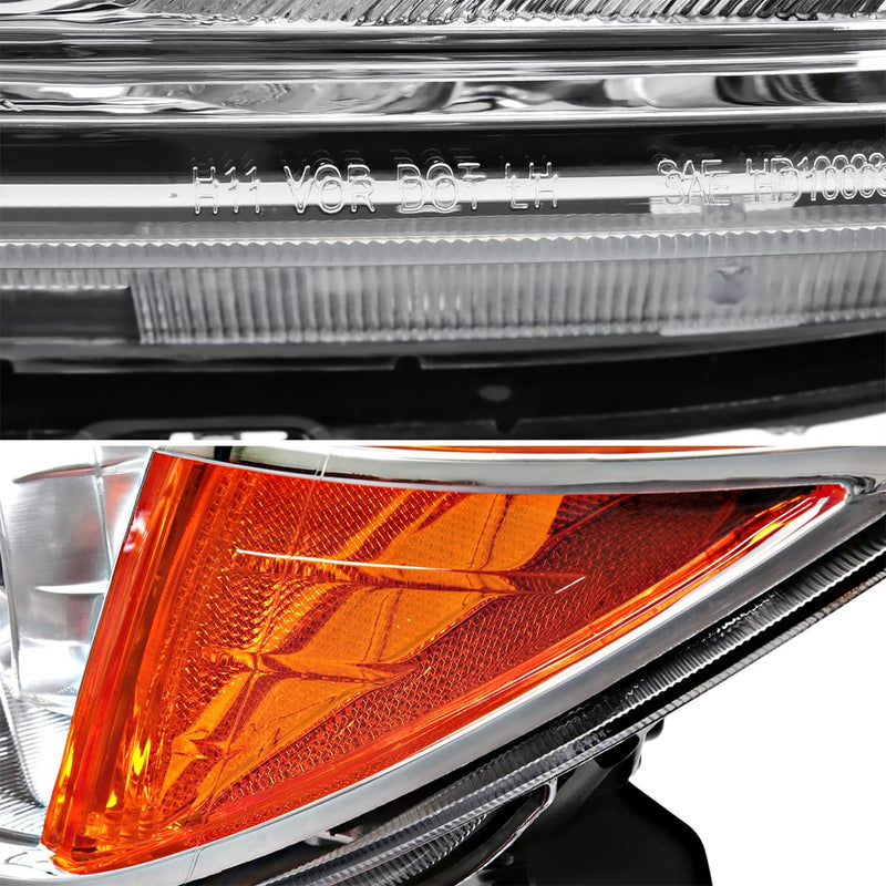 Chrome Projector Headlights SPEC-D TUNING Compatible with 2006-2008 Honda Pilot, Left + Right Pair Headlamps Assembly