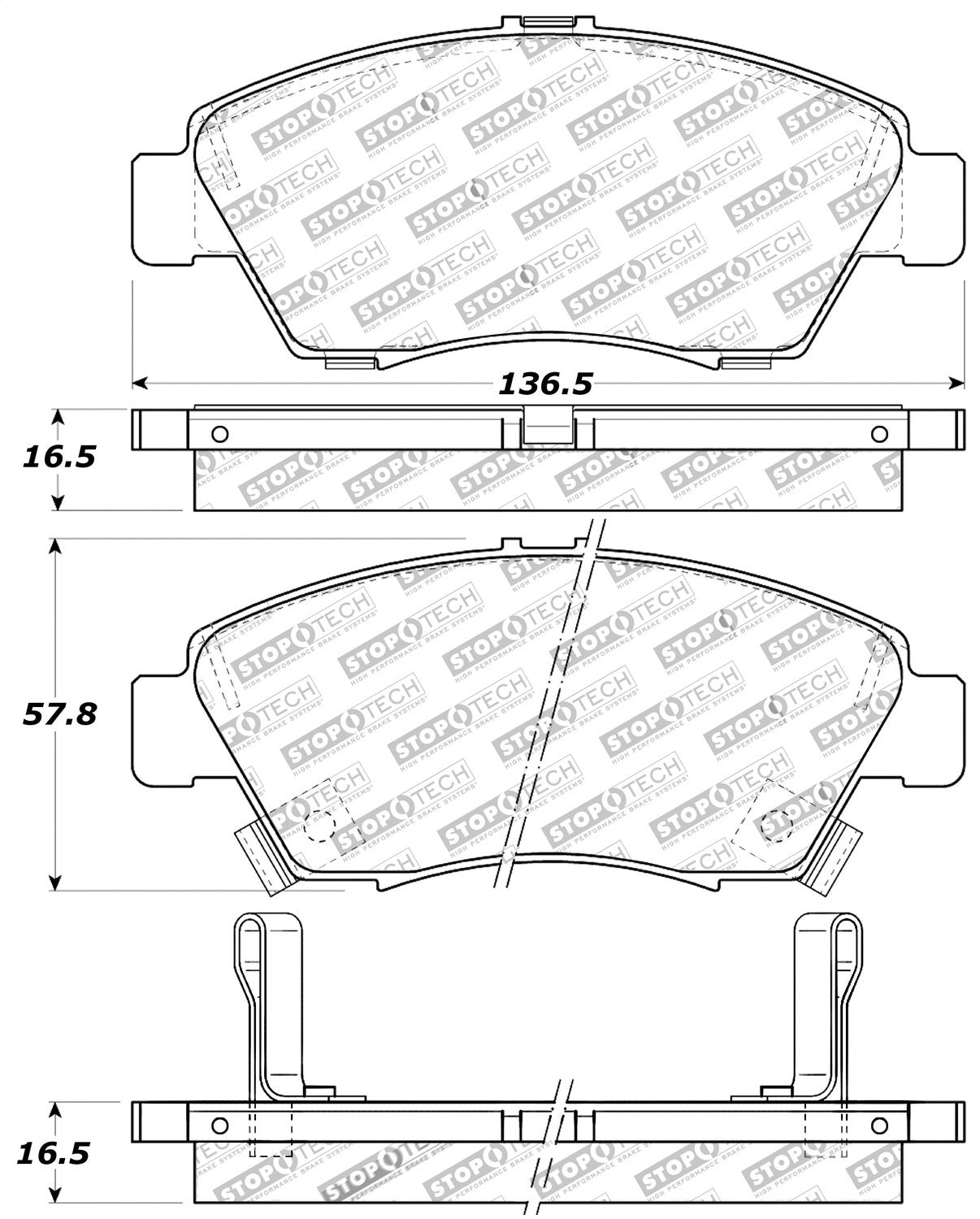 Sport Brake Pads StopTech 309.09480 with Shims and Hardware