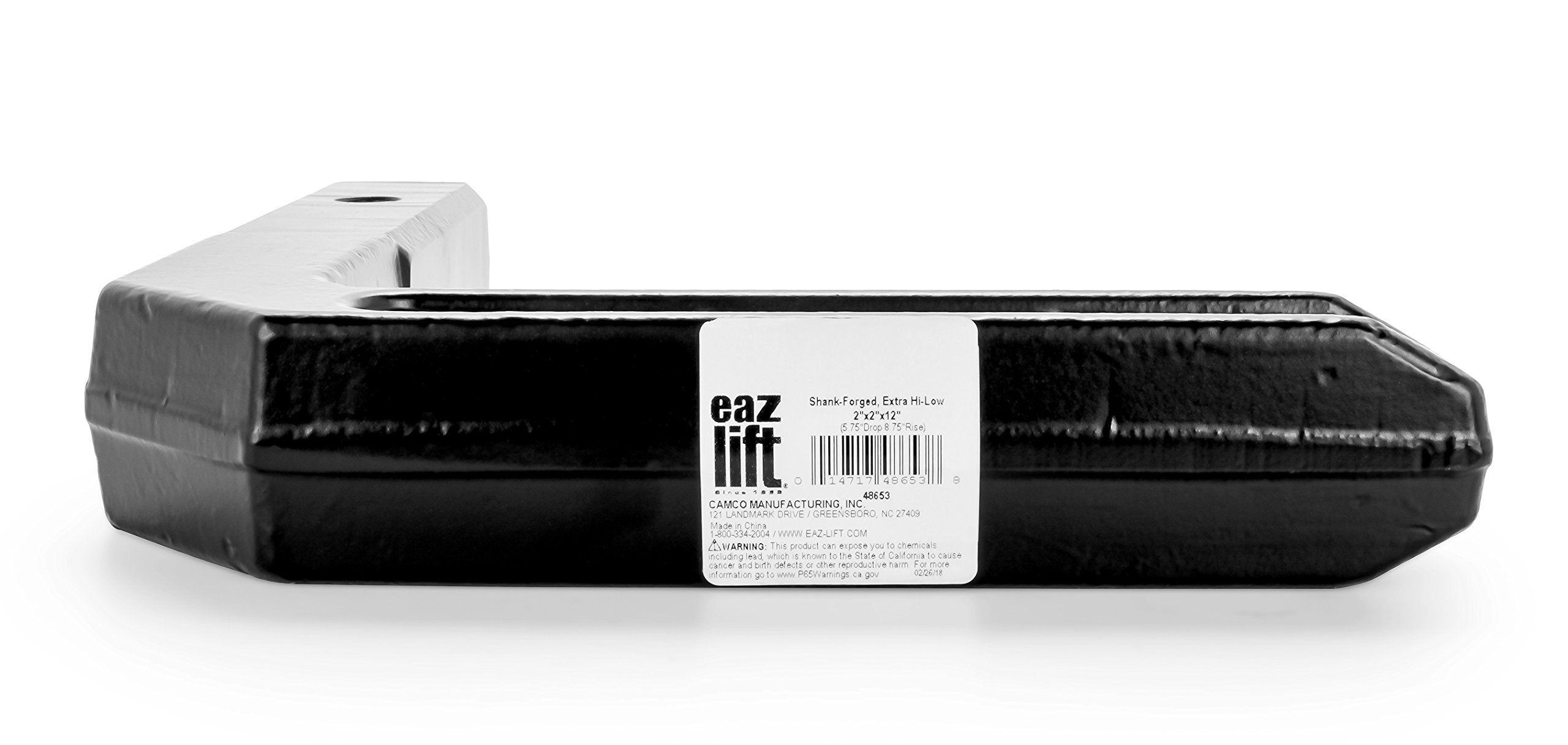 Heavy Duty Eaz-Lift Weight Distribution Forged Shank - Fits 2" x 2" Receiver |12" Length, 5 ¾" Drop, 8 ¾" Rise | 15,000 lb. Capacity | Durable Powder Coated Steel | Open Head Design - (48653)