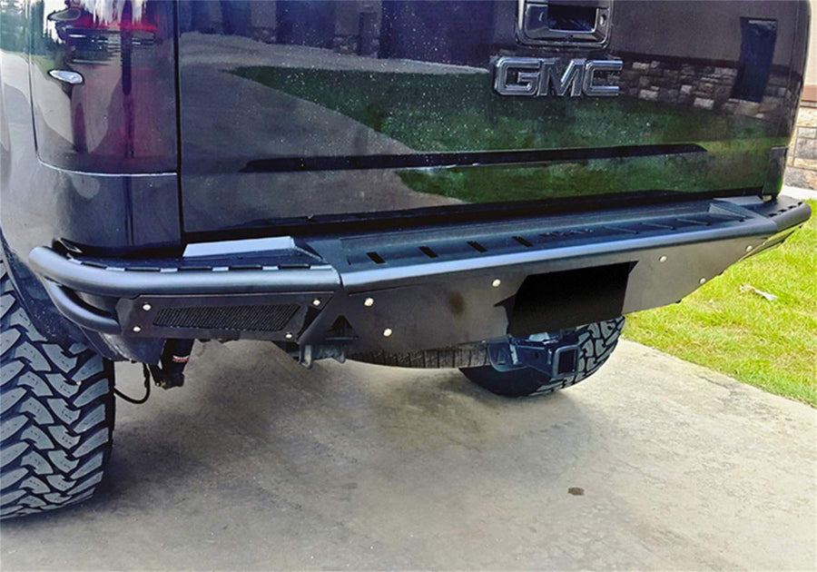 N-Fab Rear Bumper | Pre-Runner Style for Toyota Tundra, Aluminum Skid Plate, Textured Black | T07RBS-H-TX | Fits 2007-2013 Toyota Tundra