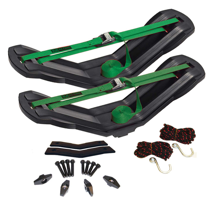 Malone Reinforced MegaWing V-Style Kayak Carrier w/Universal JAWZ Mounting Hardware, 150 lb Capacity, Corrosion-Resistant Nylon Construction, Includes 15' Cam Buckle Straps and Bow & Stern Tie-Downs