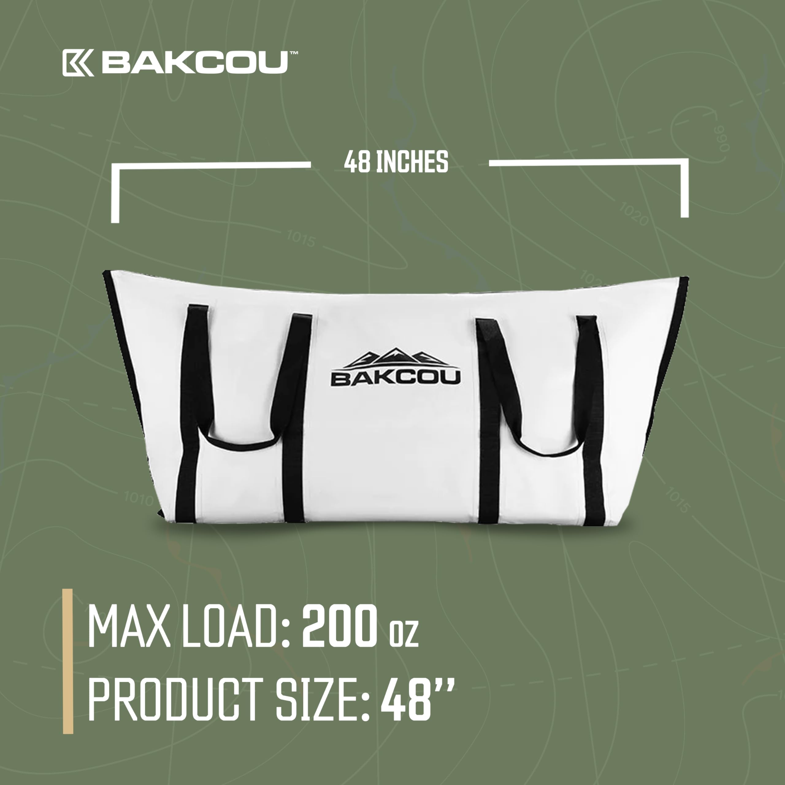 Bakcou - Game or Insulated Gear Bag - Harvest Hauler for eBike Trailer - Keeps Game Fresh, Compact and Portable - Waterproof Cooler Bag - 48 Inch