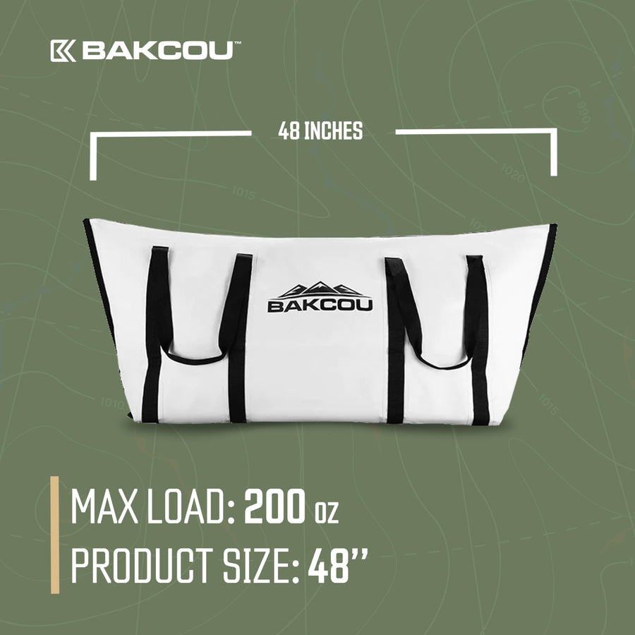 Bakcou - Game or Insulated Gear Bag - Harvest Hauler for eBike Trailer - Keeps Game Fresh, Compact and Portable - Waterproof Cooler Bag - 48 Inch