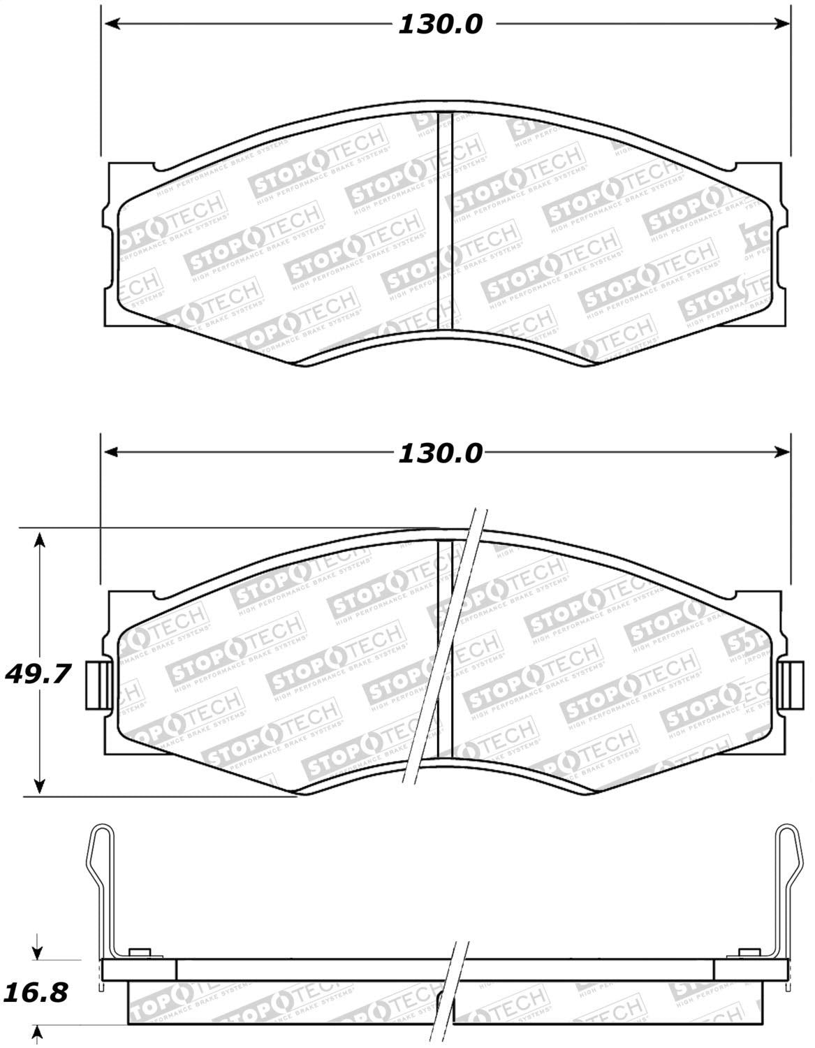 Front StopTech 308.02660 Brake Pads with Shims and Hardware Street