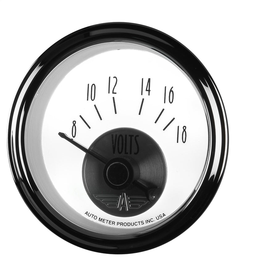 Auto Meter Prestige Pearl 2094 2-1/16" 8V - 18V Electric Voltmeter Gauge (52.4mm)