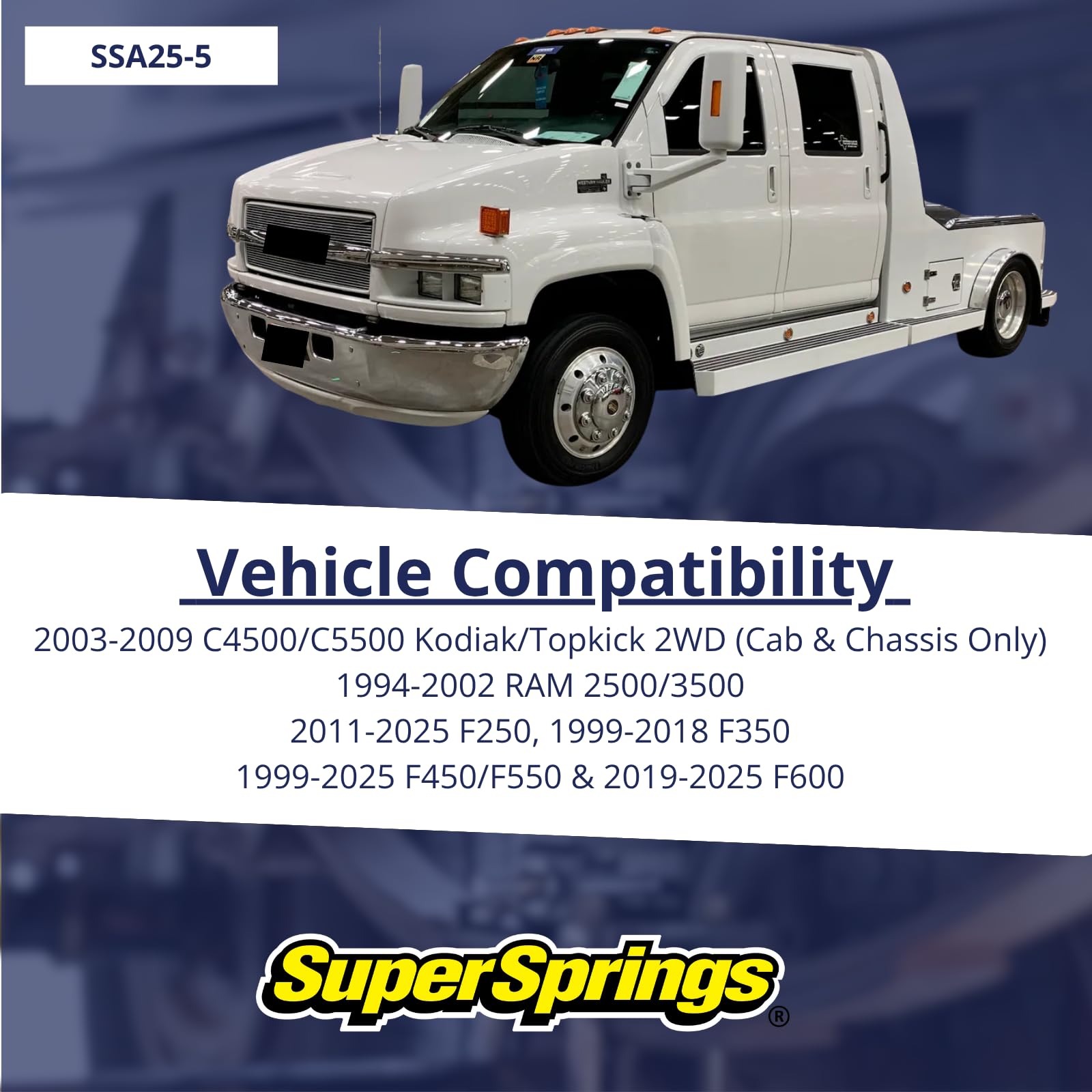 SuperSprings SSA25.5 for RAM 2500|3500, Ford F|E Series, Chevrolet|GMC Kodiak|TopKick 4500|5500, Nissan UD, black