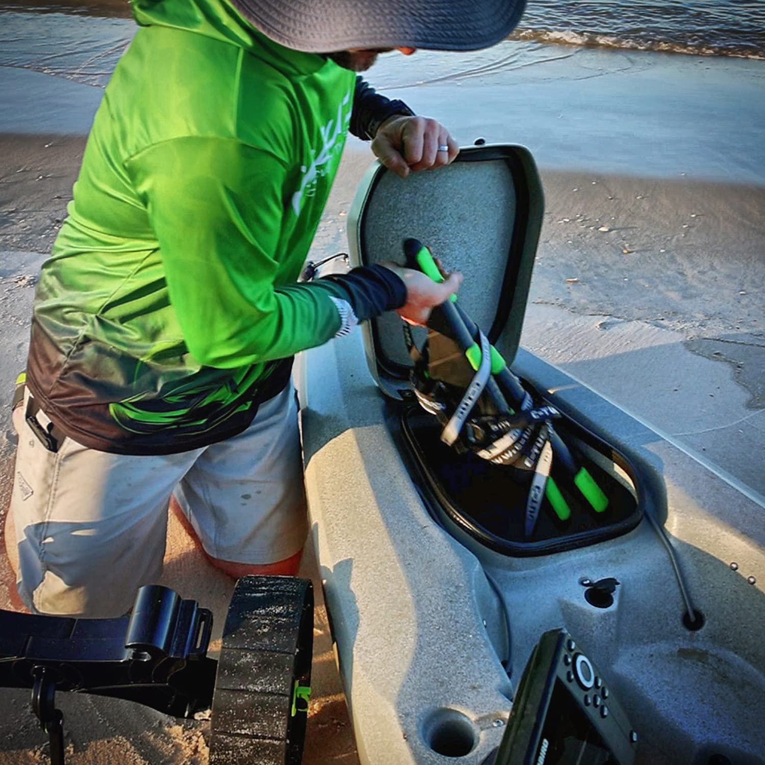 C-Tug RAILBLAZA Kayak Cart | Adjustable Width Hull Rails | Fits Most Kayak Hatches | Lightweight | Non-Slip Rubber Hull Rails | Compatible with Kiwi & Sandtrakz Wheel Carts | Kayak Trailer & Wheels