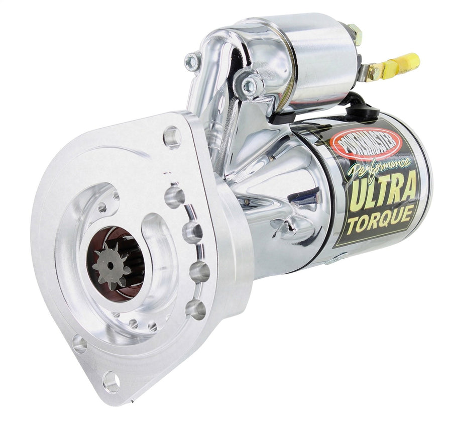 Chrome Powermaster 19404 Alternator (Ultra [SB] with billet Black 2 Ear Mating All M/T with 164T Flywheel 3/8" Depth 2.5kw)