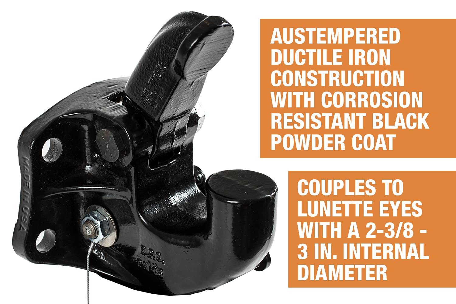 Buyers Products 45 Ton PH45 Pintle Hook, 90,000 Lbs MGTW, 18,000 Lbs MVL Pintle Hitch, Mounting Kit Sold Separately
