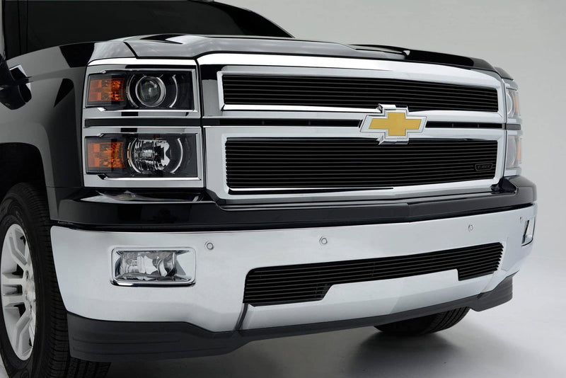2014-2015 Silverado 1500 T-Rex Grilles Billet Grille, Black, 2 Pc, Replacement - PN #20121B