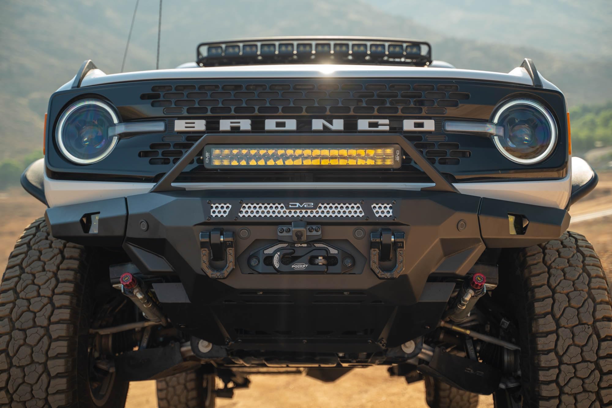 DV8 Offroad Low Pro Skid Plate for 2021-2025 Ford Bronco | Designed for DV8 Front Bumpers | Vented for Improved Airflow | Durable Steel Construction | Bolt-On Installation | Powder Coated Black