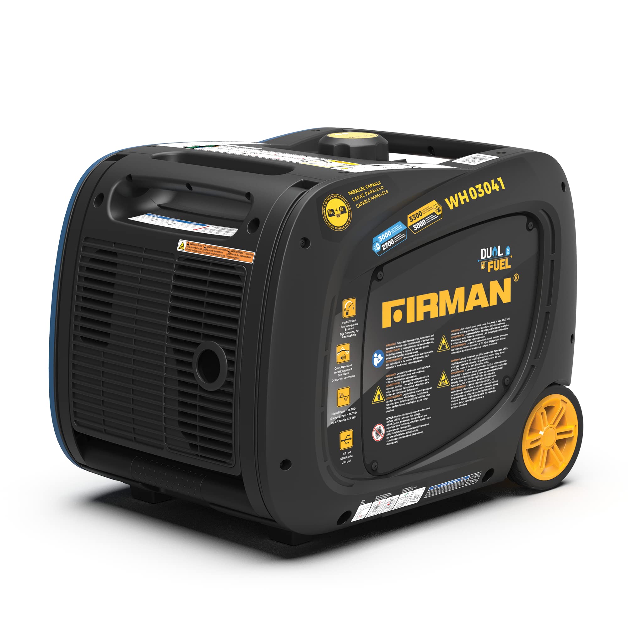 Dual Fuel Firman WH03041 Inverter Generator, Recoil-Start, 3300/3000-Watt - Quantity 1