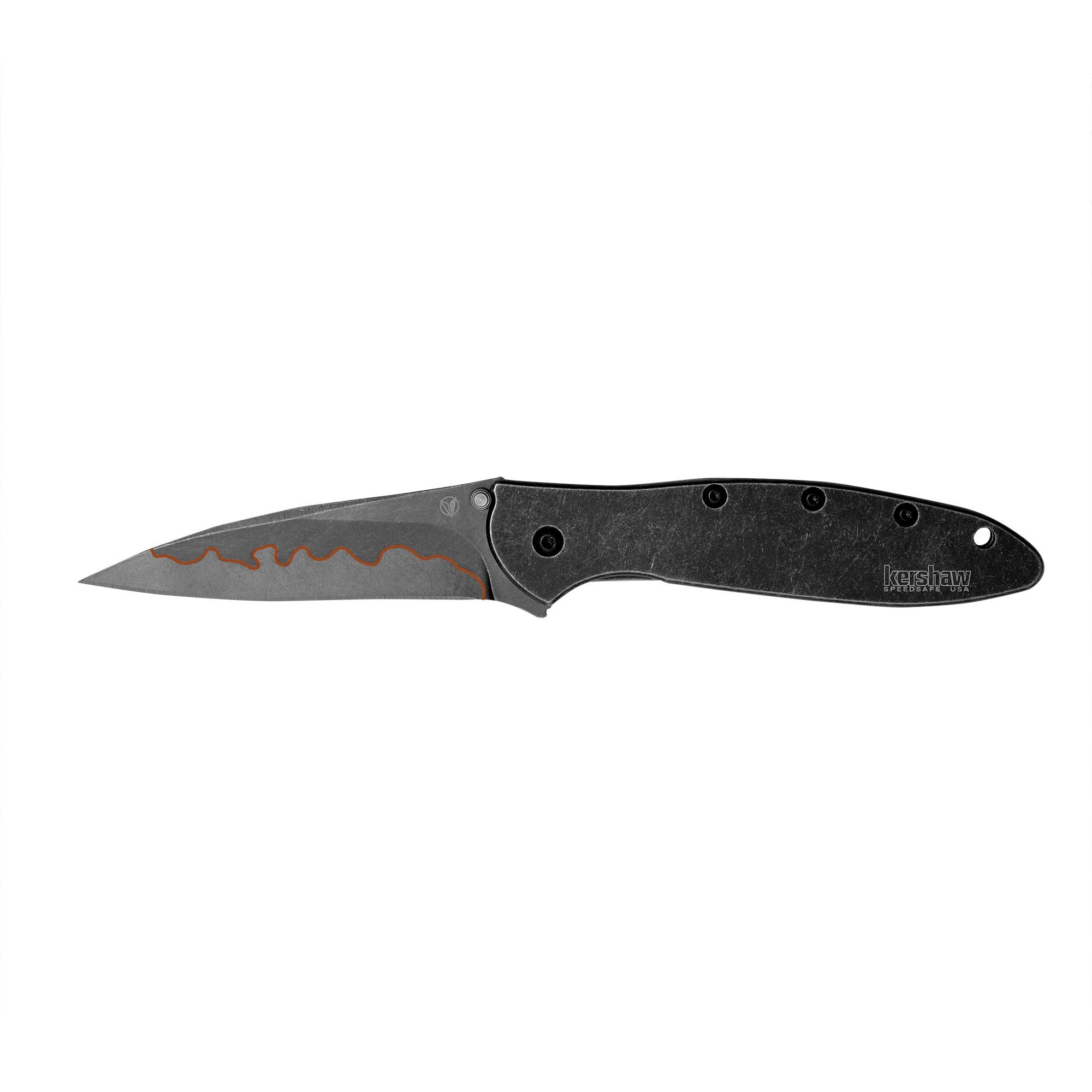 Kershaw Pocket Knife Leek, 3 Inch Composite Blackwash Blade 1660CBBW