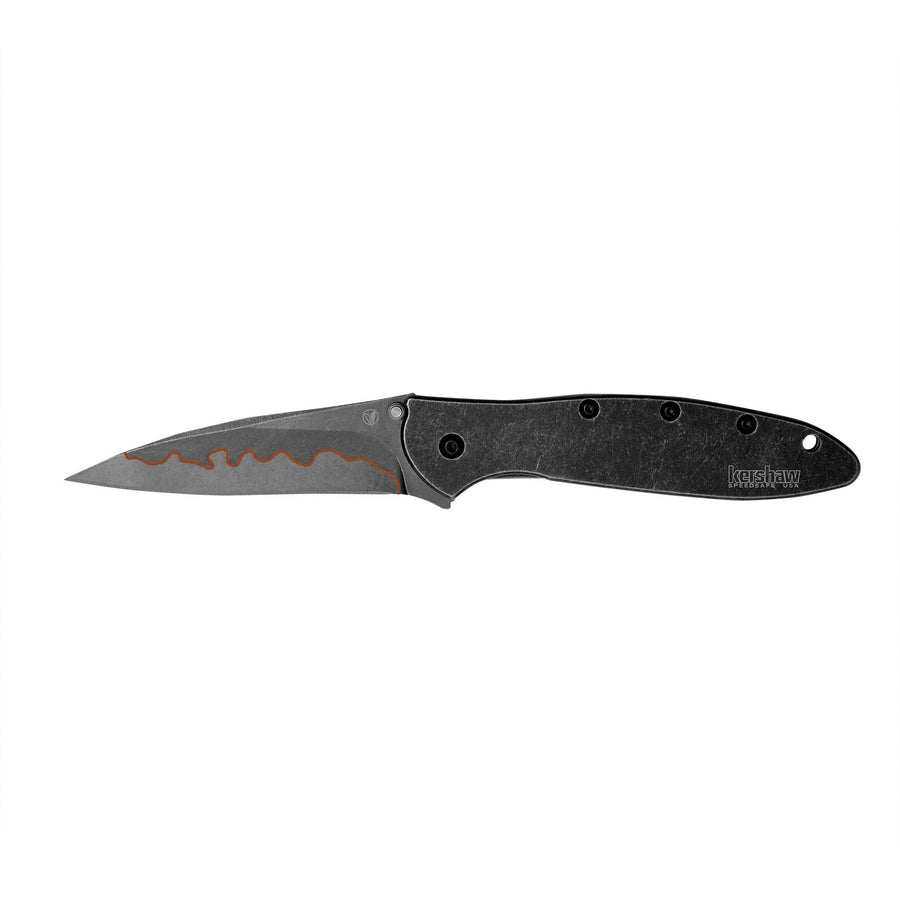 Kershaw Pocket Knife Leek, 3 Inch Composite Blackwash Blade 1660CBBW