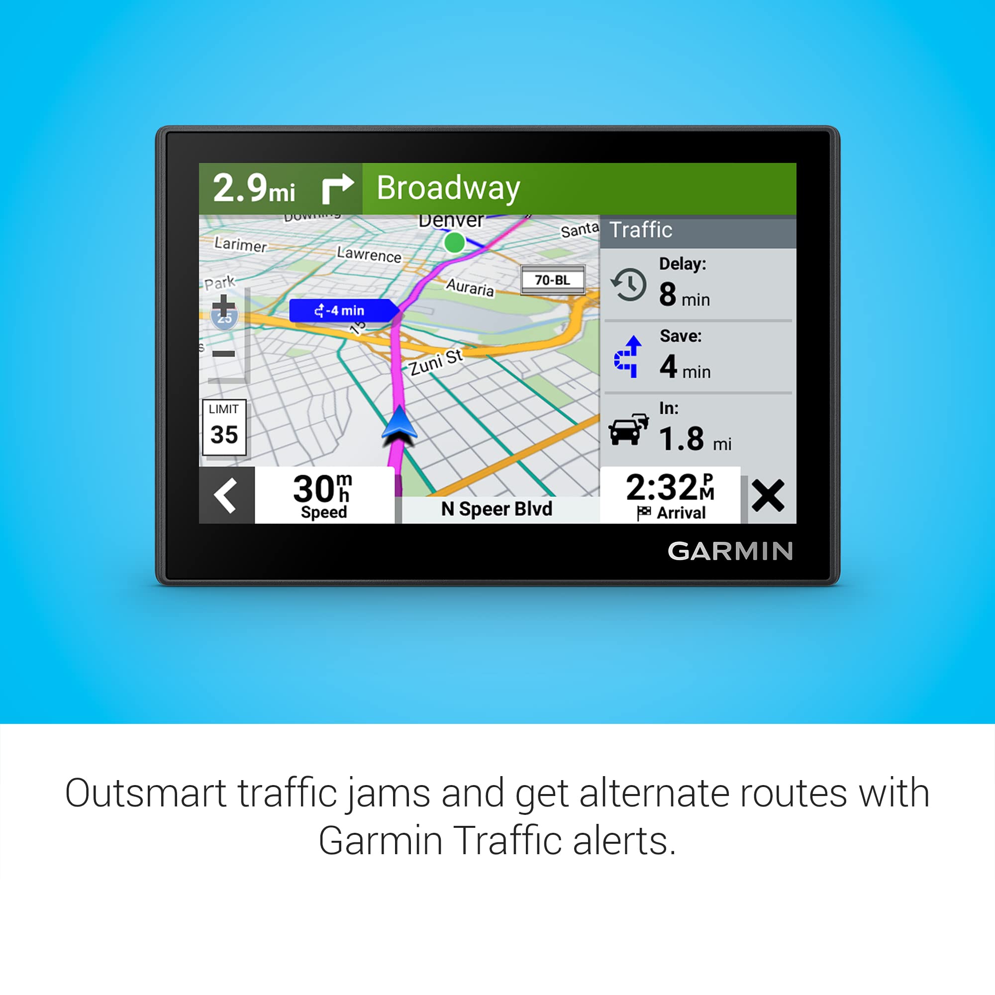 Garmin Drive™ 53 GPS Navigator, Touchscreen High-Resolution, Simple On-Screen Menus and Easy-to-See Maps, Driver Alerts