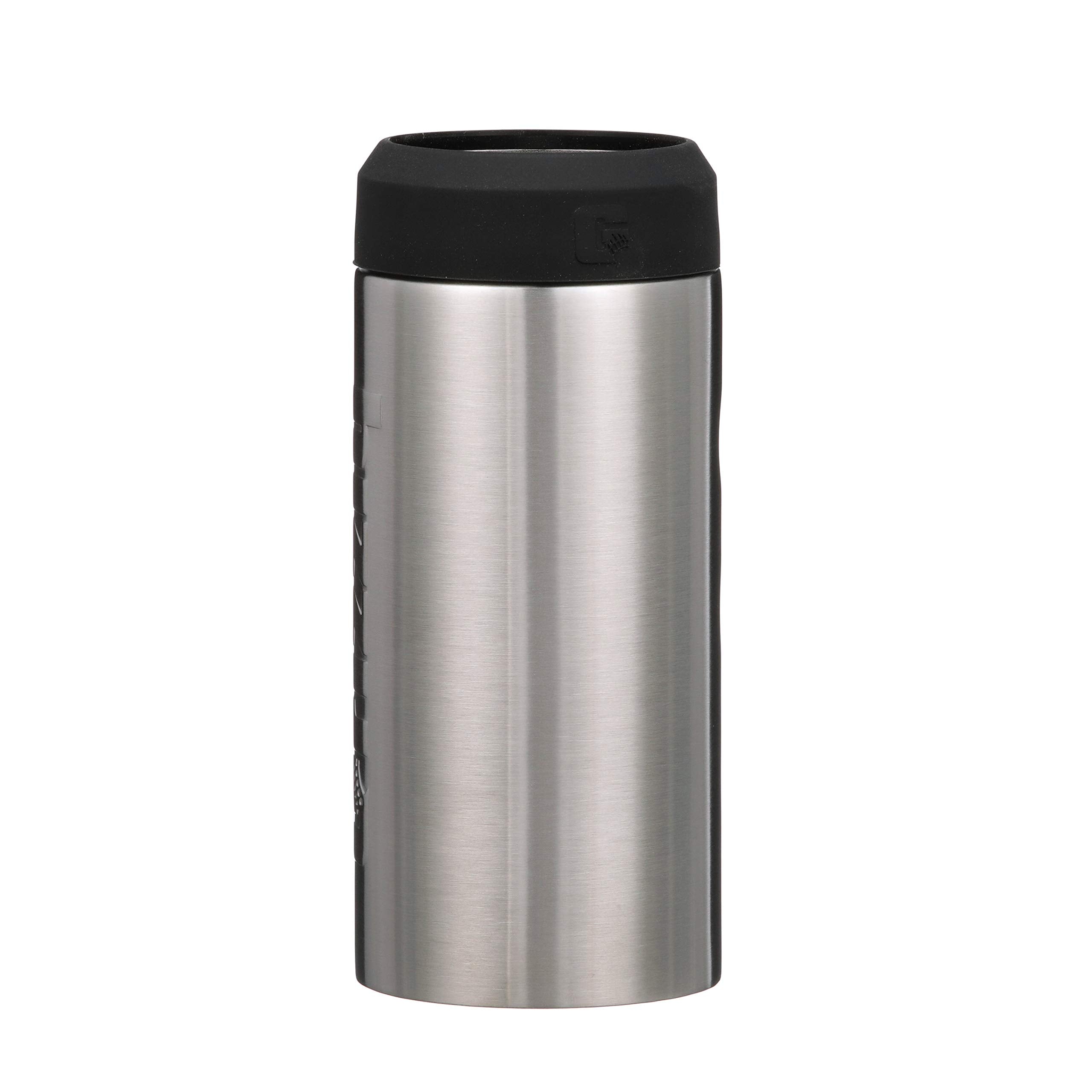 Slim Can Grizzly Grip | 12 oz Stainless Steel Vacuum Insulated Can Cooler | For 12 oz Slim Energy and Seltzer Cans Reusable Durable | Brushed Stainless