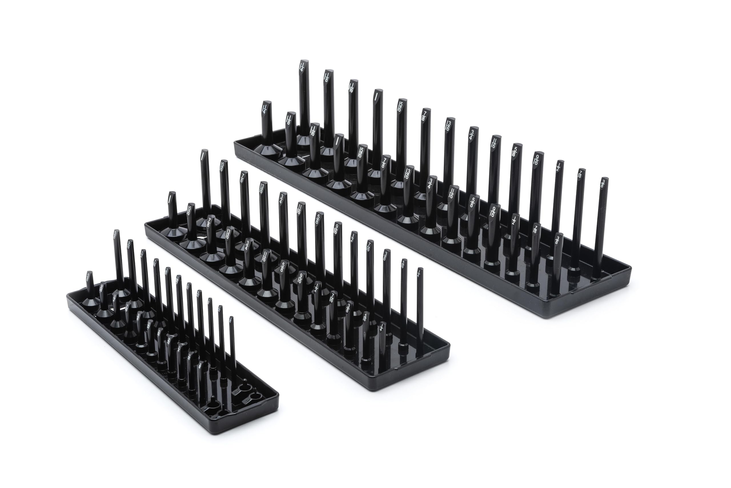 3 Pc. GEARWRENCH 1/4", 3/8" & 1/2" Drive SAE Socket Storage Tray Set, Black - 83118