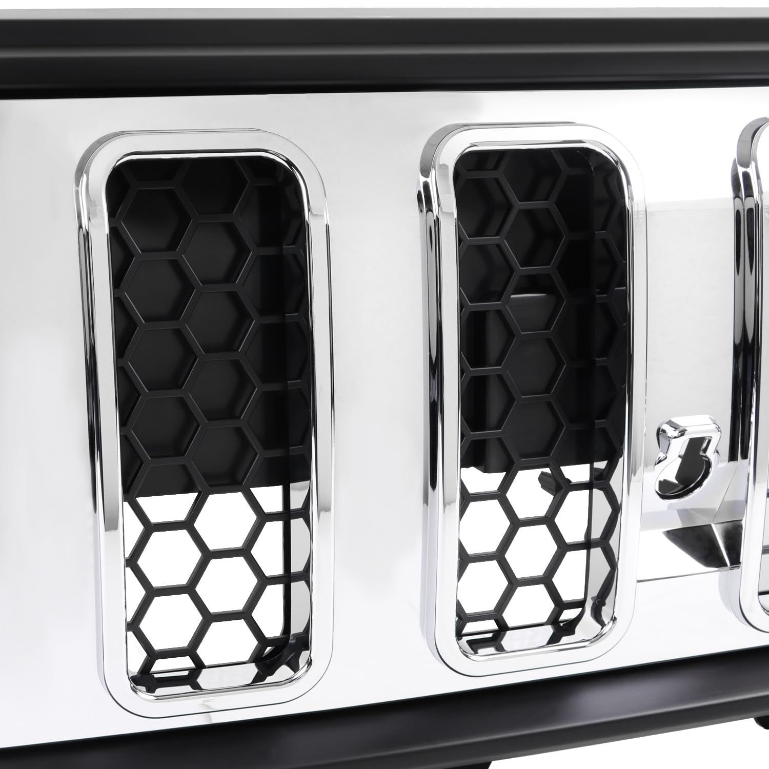 Chrome Honeycomb Mesh Hood Grille Spec-D Tuning Compatible with 2021-2025 Ford Bronco