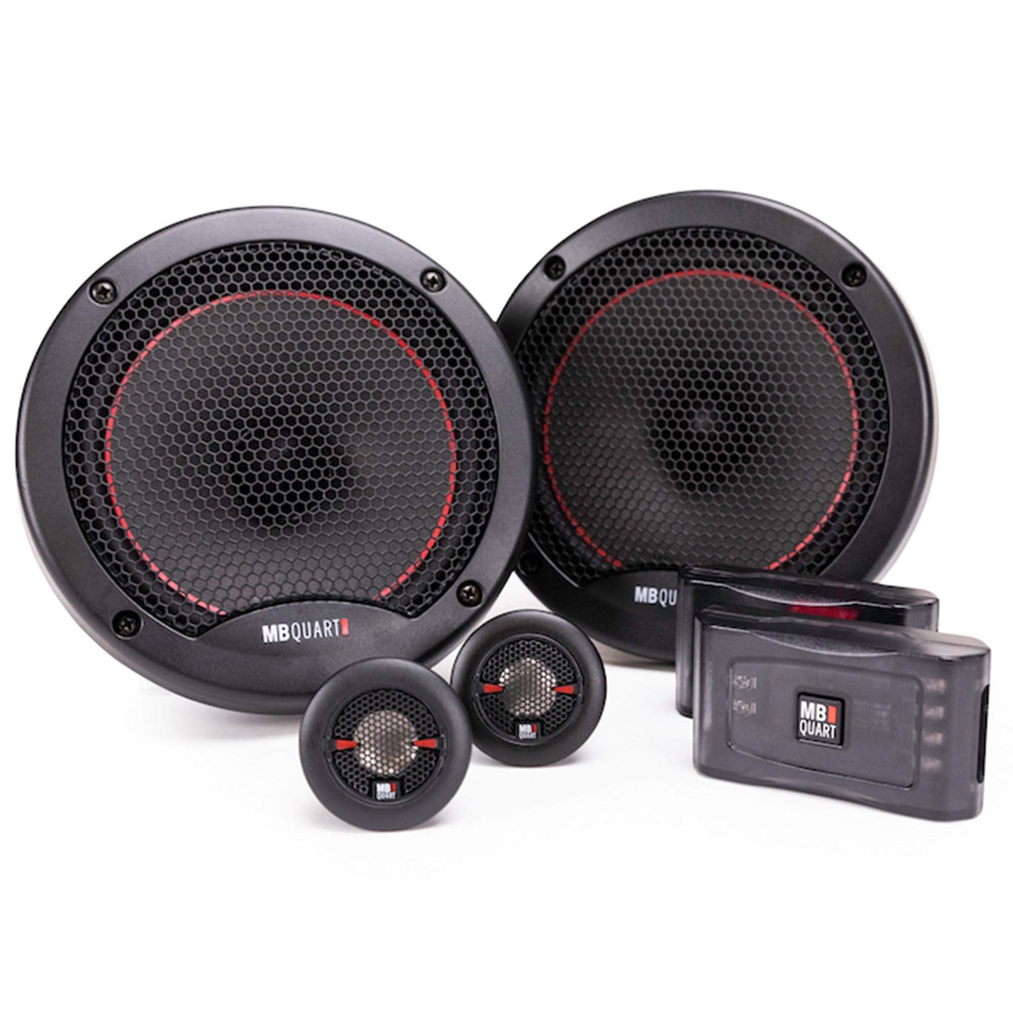 MB Quart Reference RS1-216 Car Speakers (Black, Pair) – 6.5 Inch Coaxial Speaker System, 220 Watt, 2-Way Car Audio, 4 OHMS (Grills Included)