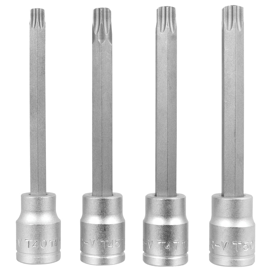 4pc Performance Tool W86020 3/8-Inch Drive Long Brake Caliper Star Bit Set