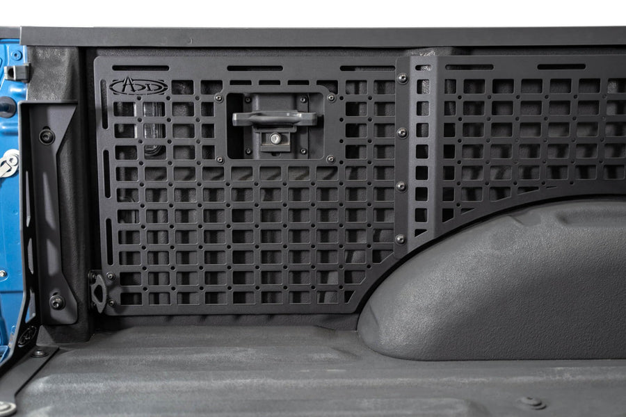 Bed Side Addictive Desert Designs Molle Panels for The 2015-2020 Ford F-150 & Ford F-150 Raptor | Molle Pattern Offers Diverse Mounting Solutions | Made in The USA (Driver Rear)