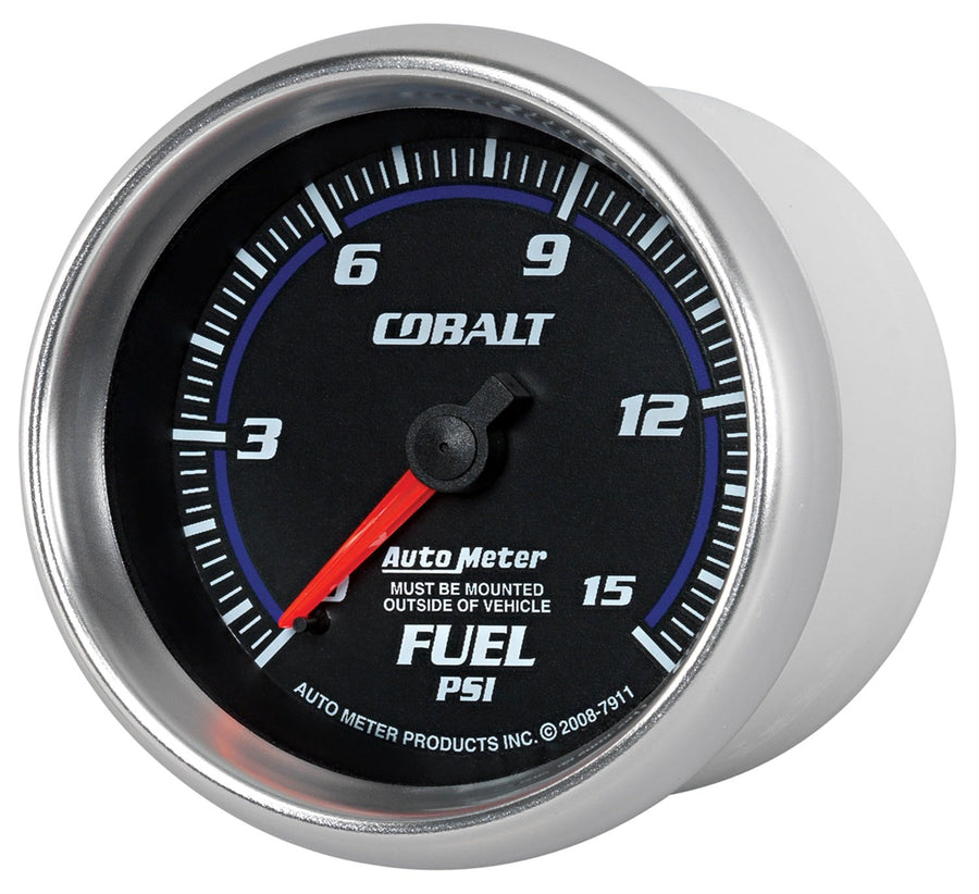 Auto Meter Cobalt 2-5/8" 0-15 PSI Mechanical Fuel Pressure Gauge 7911