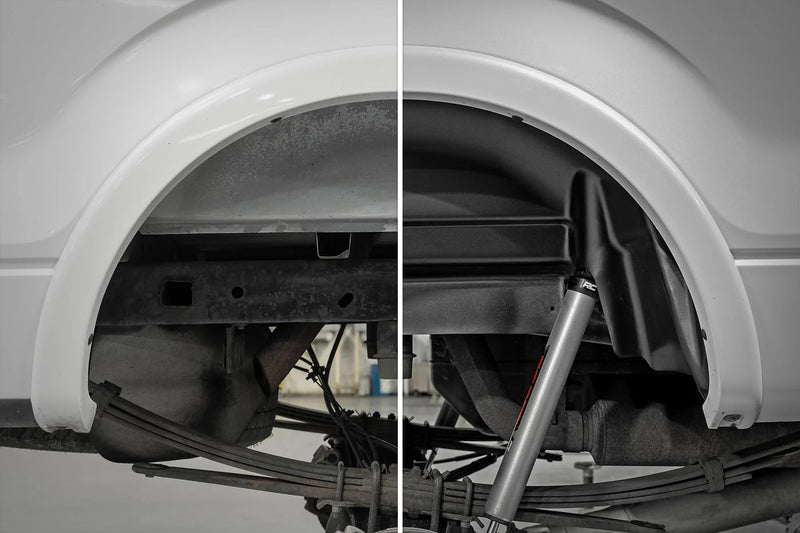 Rough Country Rear Wheel Well Liners for 2WD/4WD Ford F-150 (2004-2014) - Heavy-Duty Rear Fender Liners for Mud & Debris Protection, Made in USA