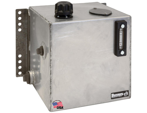 15 Gallon Buyers Products Stainless Steel Hydraulic Reservoir – 304 Stainless, Interior Baffle, Chrome Filler Breather, Sight Gauge, Magnetic Drain, Stainless Brackets for Spreaders