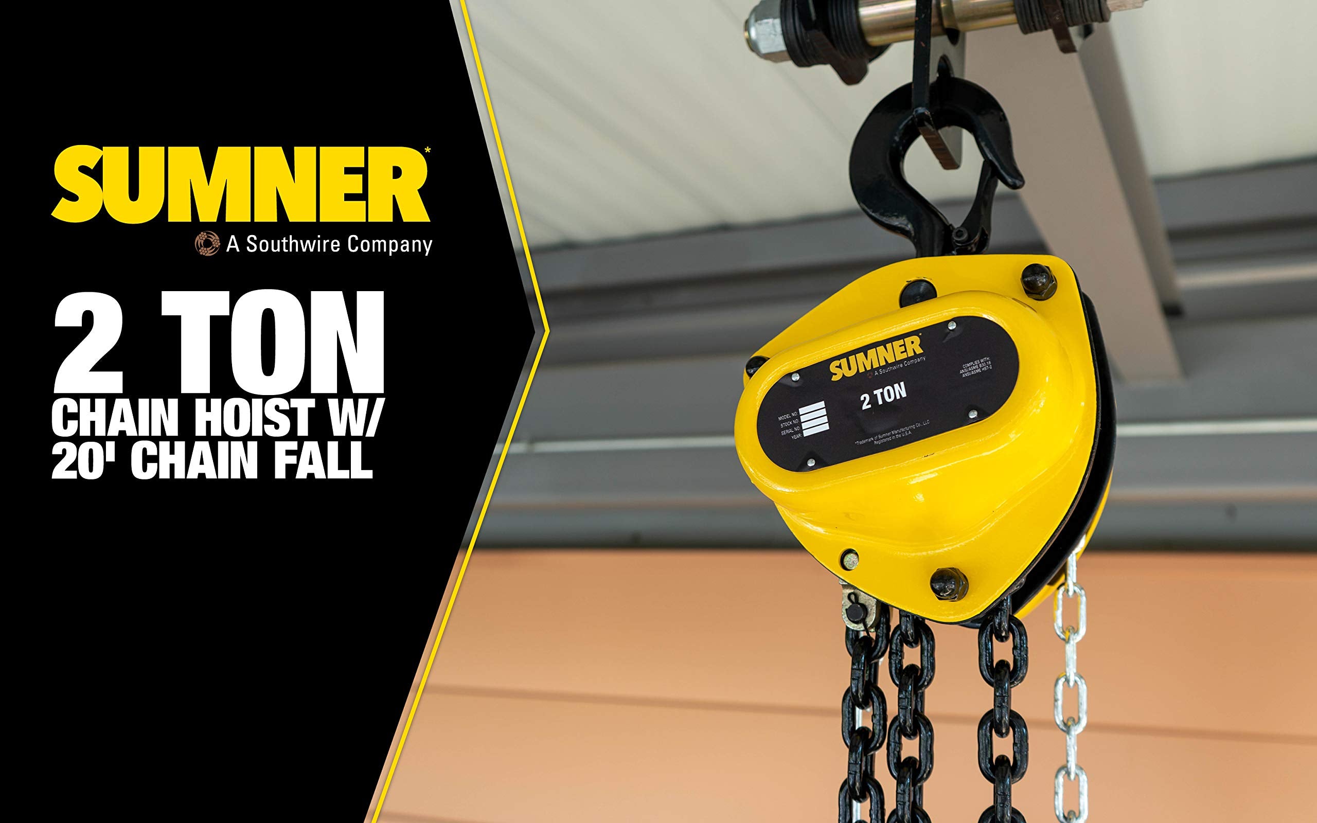 SUMNER Southwire 2 Ton Chain Hoist with 20 ft. Chain Fall