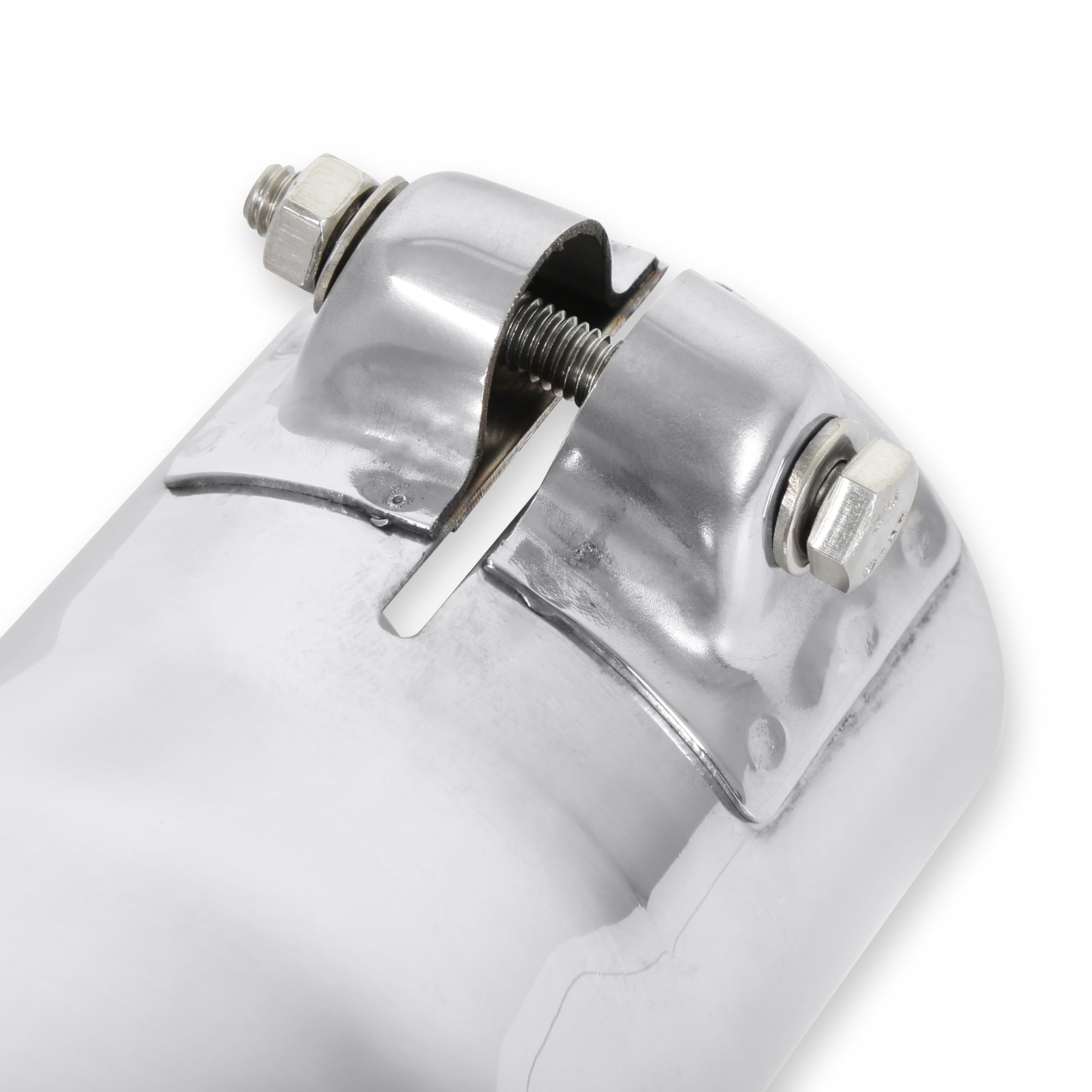 Flowmaster Exhaust Tip 15361 3 Inch Rolled Angle Polished 304 Stainless Steel Fits 2.50 Inch Tubing Clamp On