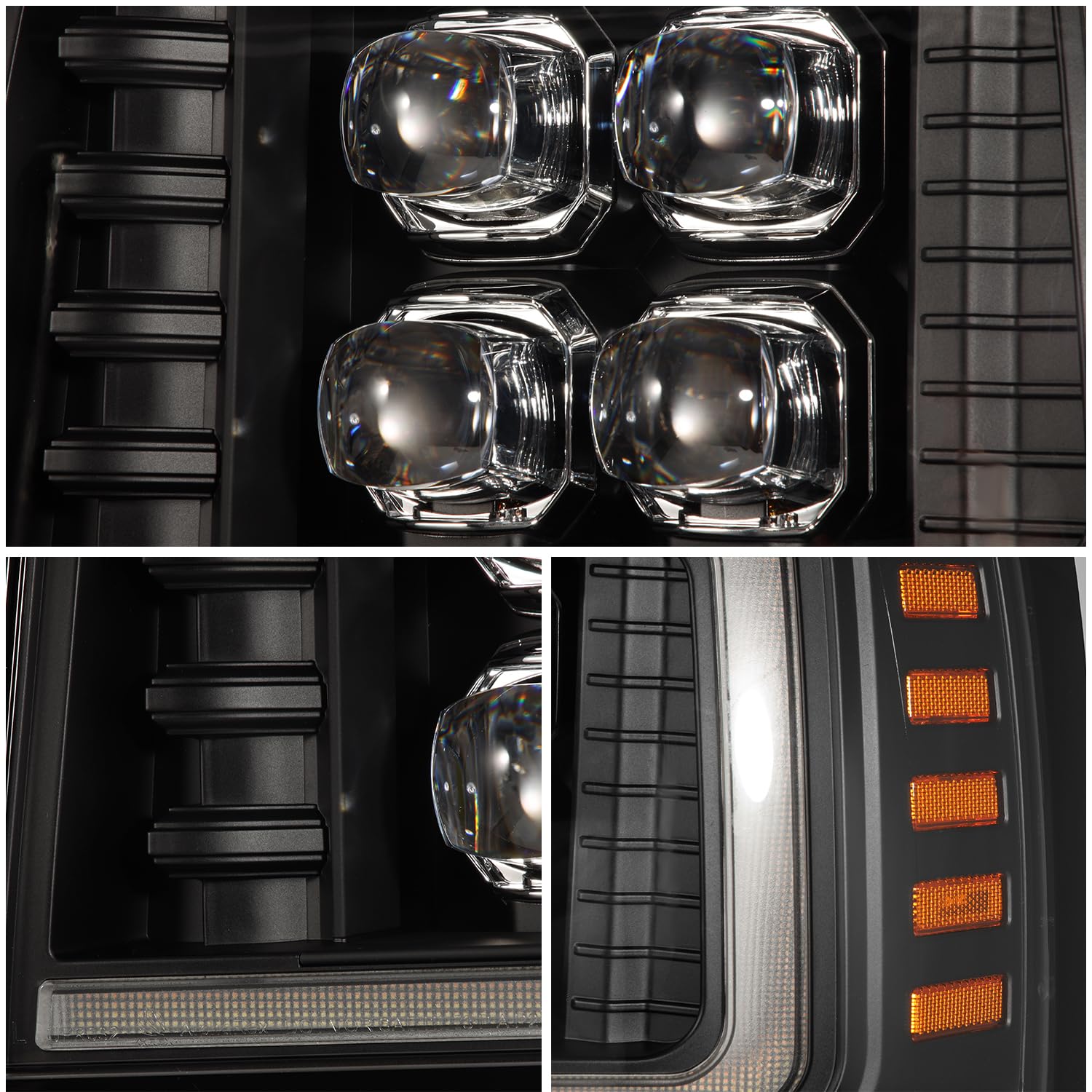 NOVA-Series AlphaRex LED Projector Headlights for 92-96 F-Series/Bronco Black