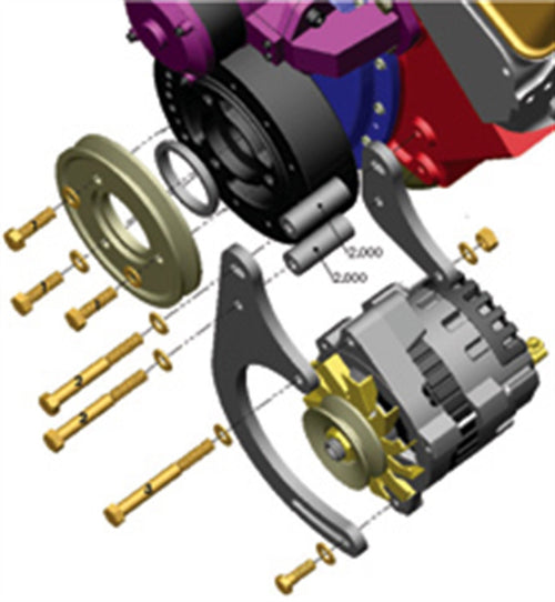 Bracket Powermaster Billet Aluminum Low Mount for 8162 MTG [BBC]