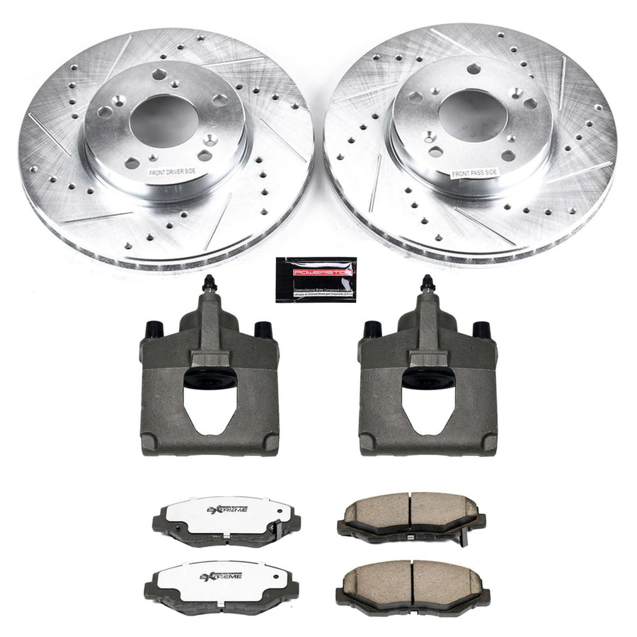 Power Stop KC1043A-26 Z26 Street Warrior Front Brake Kit For Acura Honda ILX 2014-2015, Honda Accord 2003-2012, Honda CR-Z 2016, Honda Civic 2013-2021 [Model Specific]
