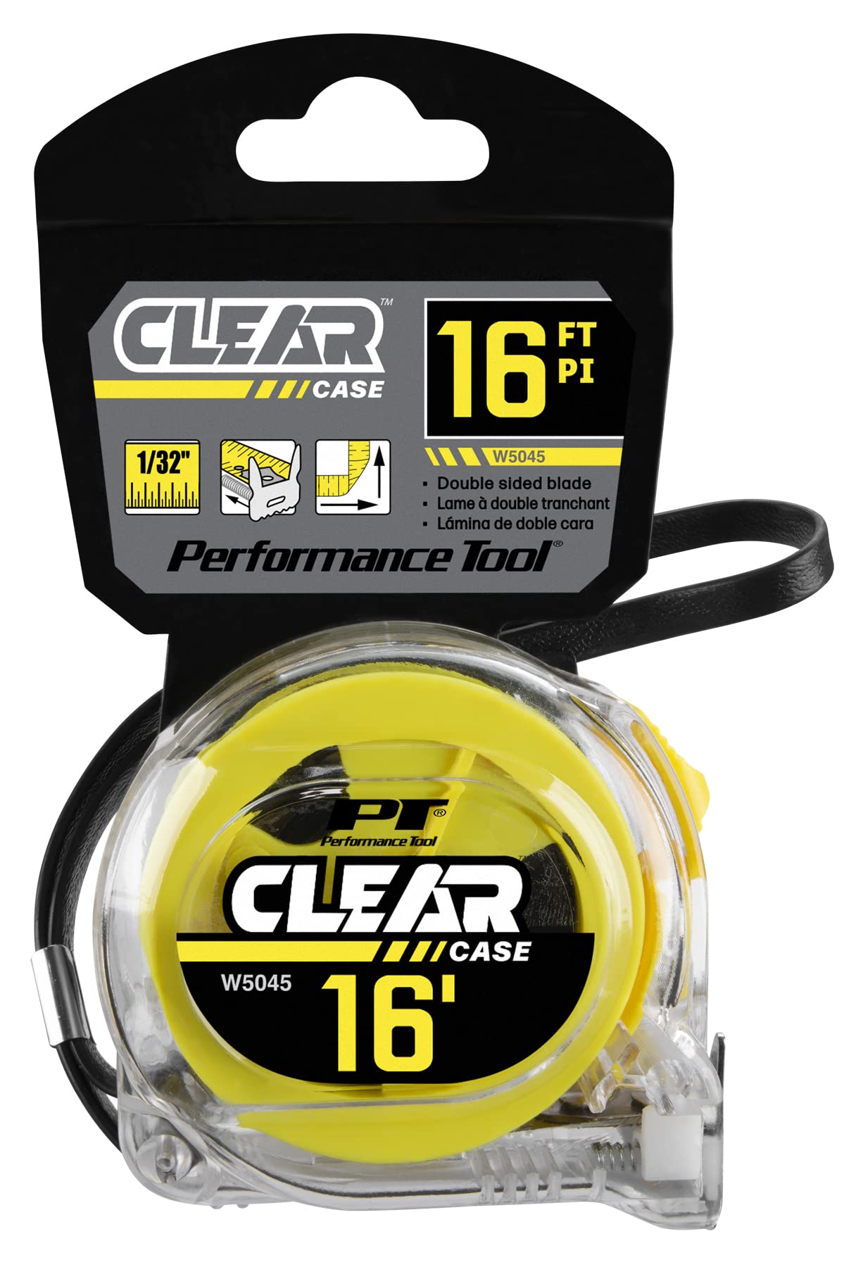 W5045 Performance Tool 16' X 1-Inch Clear Tape Measure