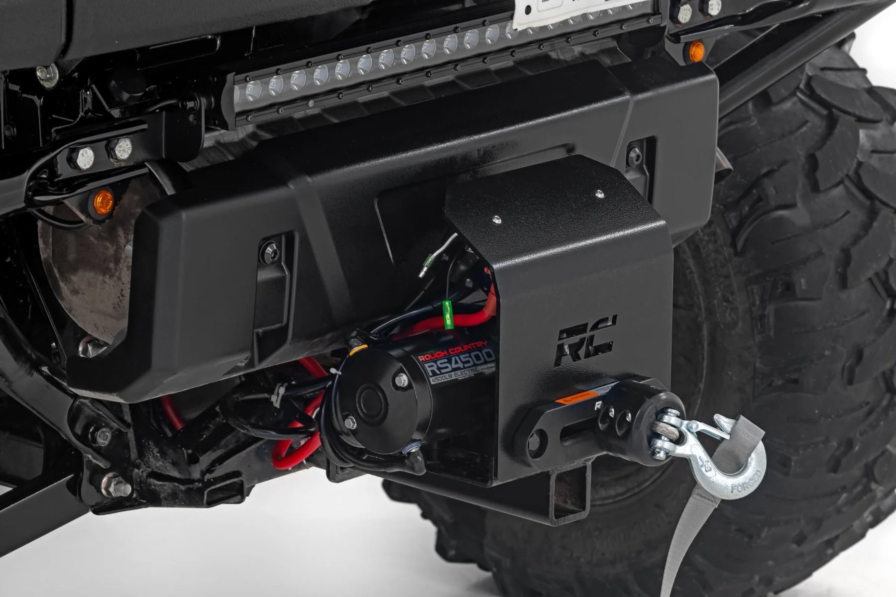 Hitch Winch Mount Rough Country for UTVs - Fits 2" Receiver, Bolt-On Winch Plate for Recovery & Trail Use