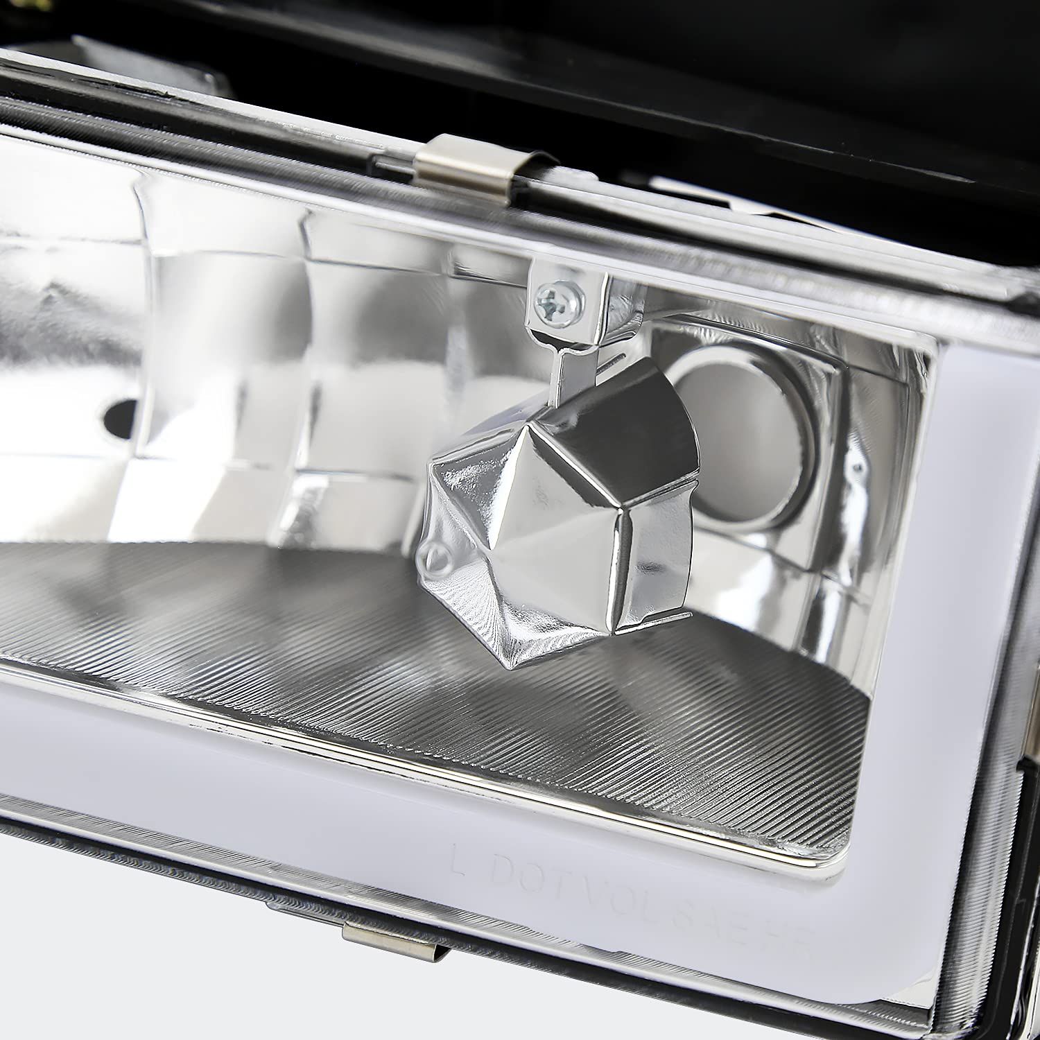 Chrome Headlights SPEC-D TUNING w/LED Light Bar Compatible with 1988-1998 Chevy GMC C10 C/K 1500 2500 3500, Suburban, Tahoe, Silverado, Sierra, L+R Pair Head Light Lamp Assembly