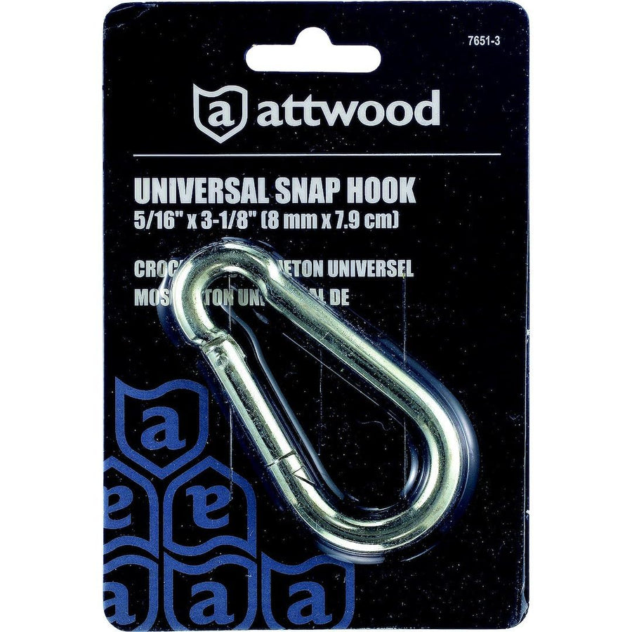 7651-3 Attwood 3-1/8-Inch Universal Steel Safety Snap, Silver Finish