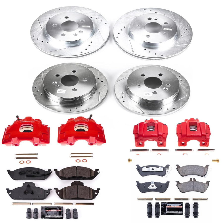 Power Stop Z23 KC2833 Front and Rear Brake Caliper Kit-Rotors, Carbon Ceramic Brake Pads, Calipers For Mercedes-Benz ML320, Mercedes-Benz ML350, Mercedes-Benz M [Model Specific]