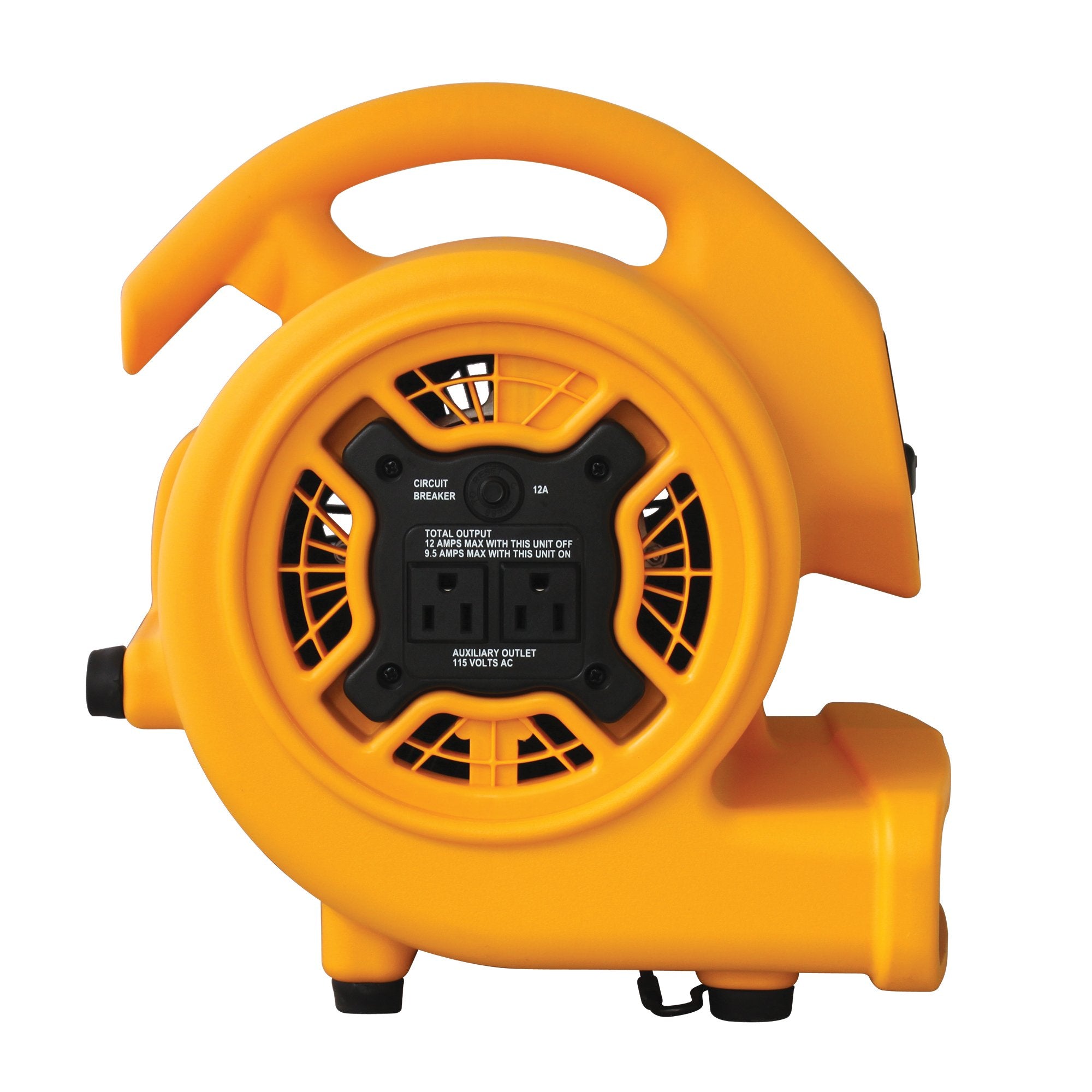 P-130A XPOWER Mini Mighty 1/5 HP 800 CFM Centrifugal Air Mover, Carpet Dryer, Floor Fan, Blower, Stackable, Daisy Chain, for Water Damage Restoration, Janitorial, Plumbing, Home Use, Yellow