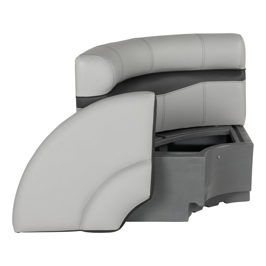 Rockport Series Lippert 32" Radius Pontoon Corner Seat, Measures 32" L x 28.5" W x 30" H, Marine-Grade Vinyl, High-Density Foam, Easy Installation, Fits Most Pontoons, River Rock – 20221094114