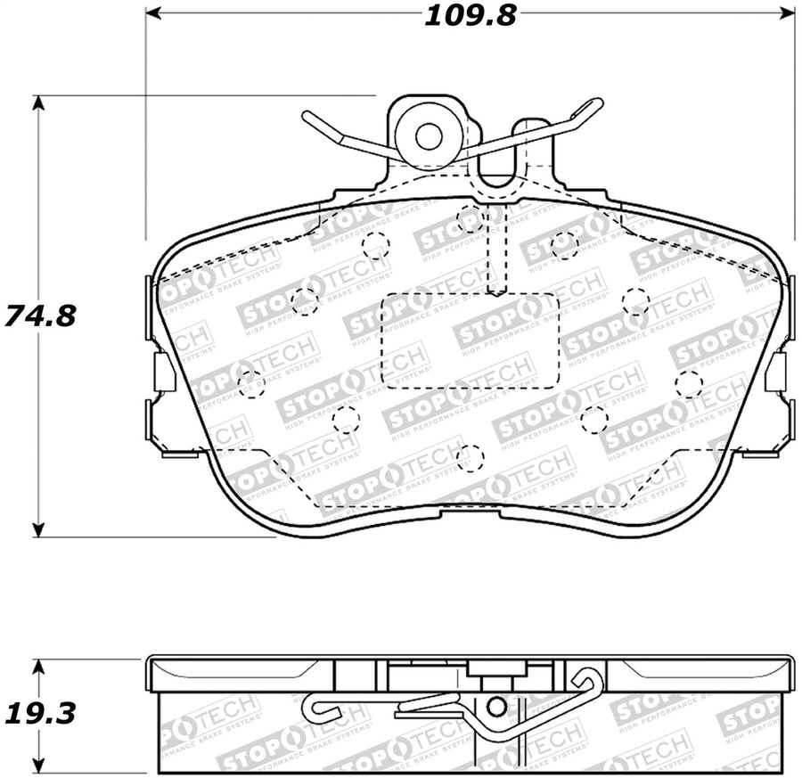 Front StopTech 308.06450 Brake Pads with Shims and Hardware Street