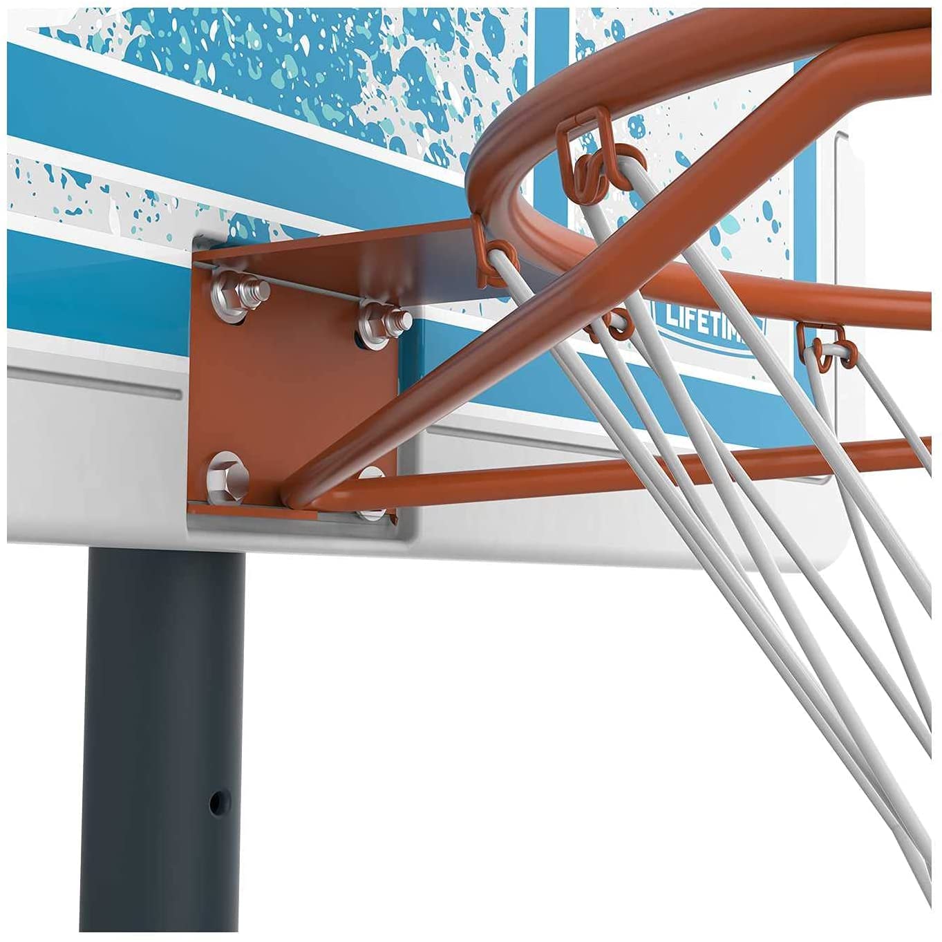 1301 Lifetime Pool Side Basketball System, 44 Inch Backboard, White/Blue