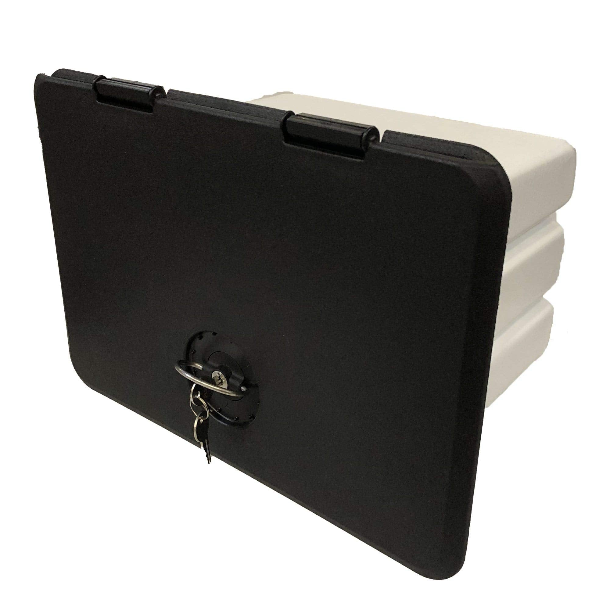 Locking Tackle Box 11" x 15" w/ (3) Trays - Black