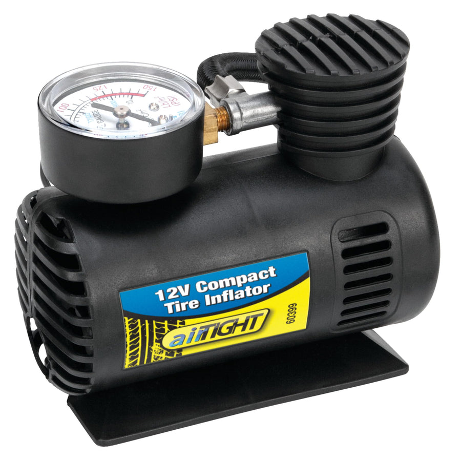 12V Compact Tire Inflator Performance Tool 60399 with LED Light and Auto Shut-Off, Portable Air Compressor for Cars, Trucks, SUVs and Bikes