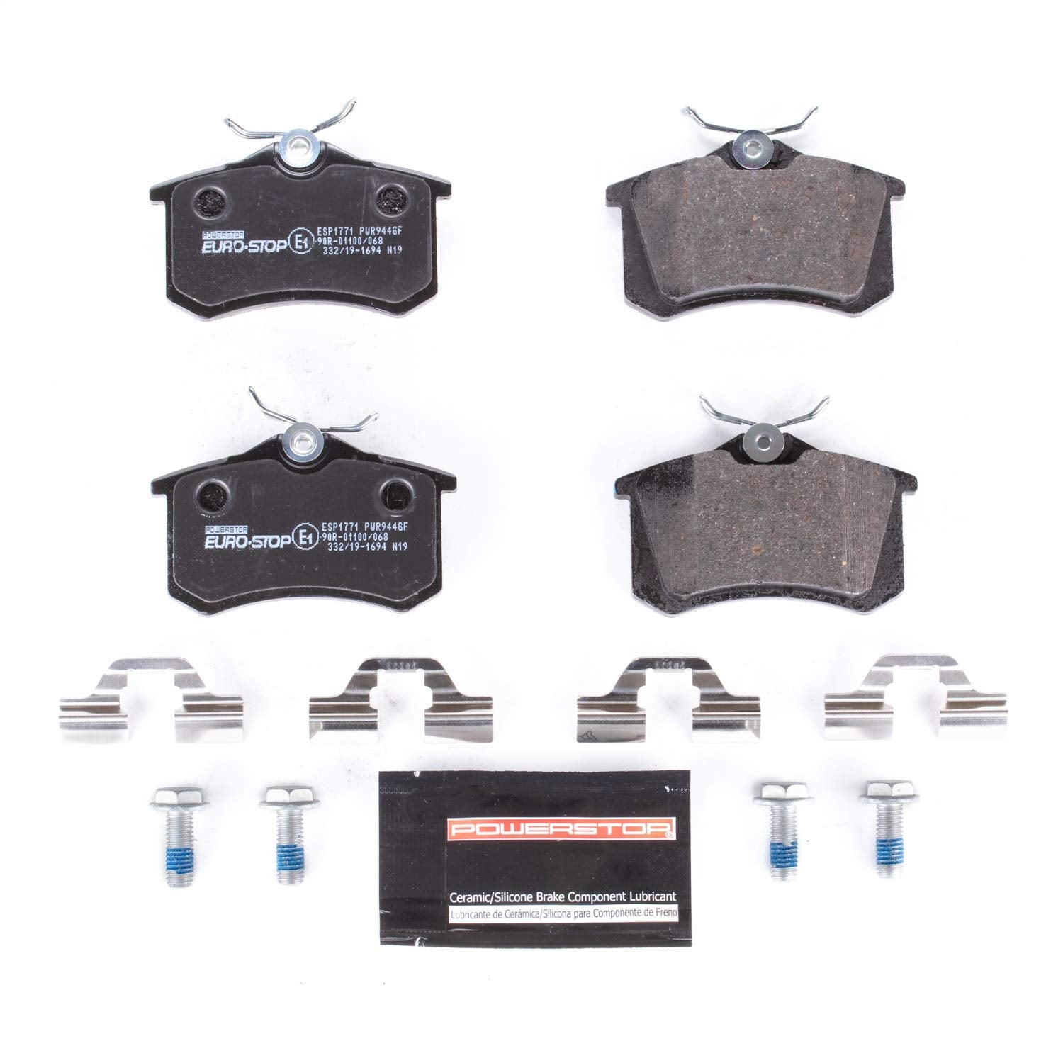 Power Stop Euro-Stop ESP1771 Rear Ceramic Brake Pads ECE-R90