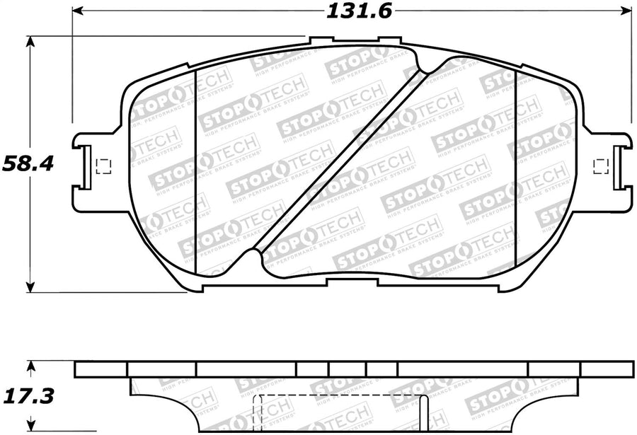 Front StopTech 308.09081 Brake Pads with Shims and Hardware Street